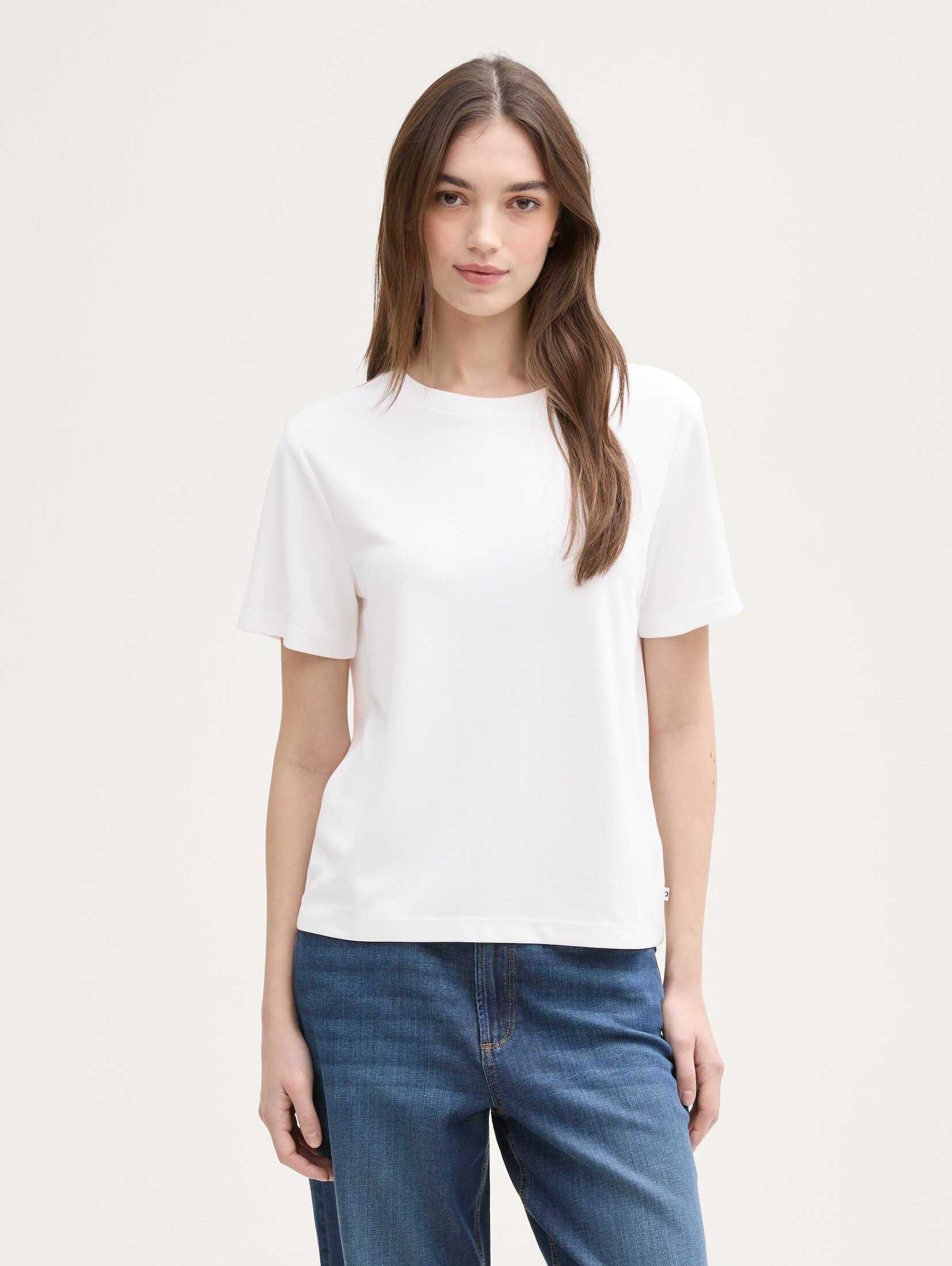 TOM TAILOR Denim Rundhalsshirt mit Rundhalsausschnitt günstig online kaufen