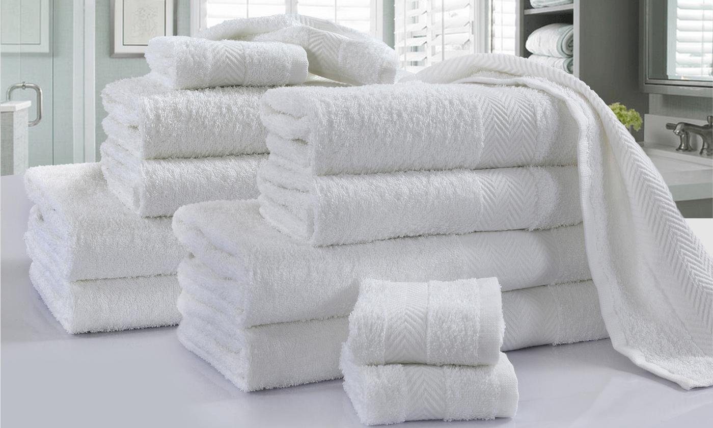 IhrHauz 100% aus Baumwolle Handtuch (6-tlg) gsm, Weiß 6er Set Ägyptischer Set Handtücher 450