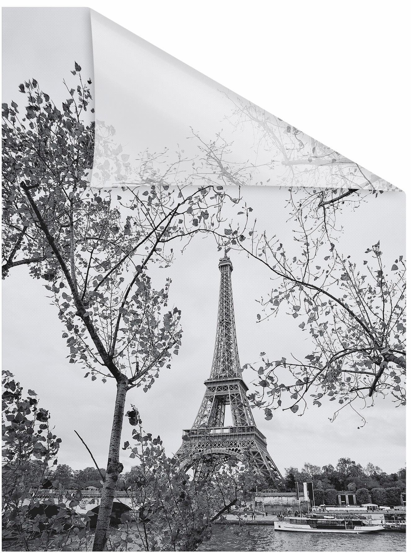 LICHTBLICK ORIGINAL Fensterfolie Paris, blickdicht, strukturiert, selbstklebend, Sichtschutz