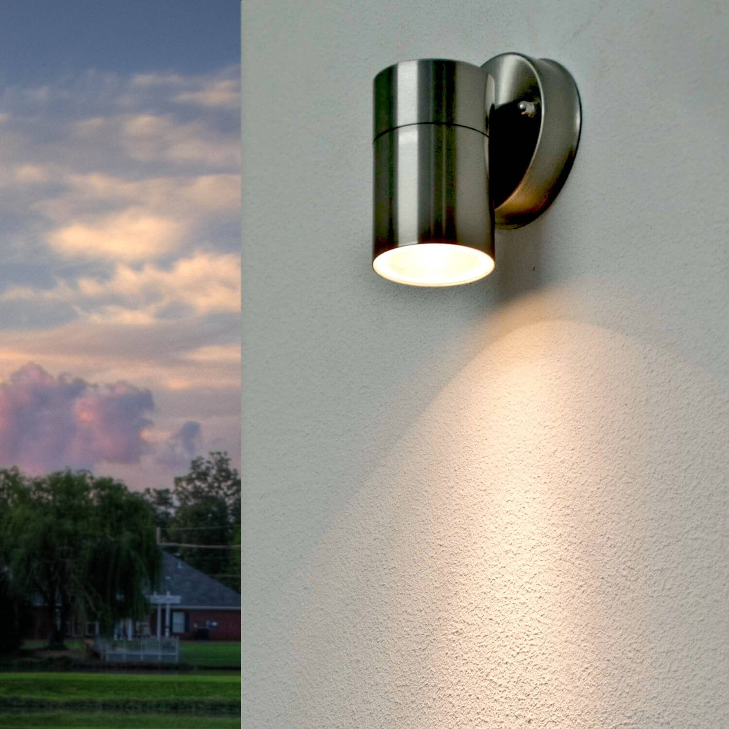 Leuchtmittel, ALASKA, Eingang Silber Deckenstrahler in Wand Außenleuchte Garten Licht-Erlebnisse Outdoor IP44 ohne Wandlampe