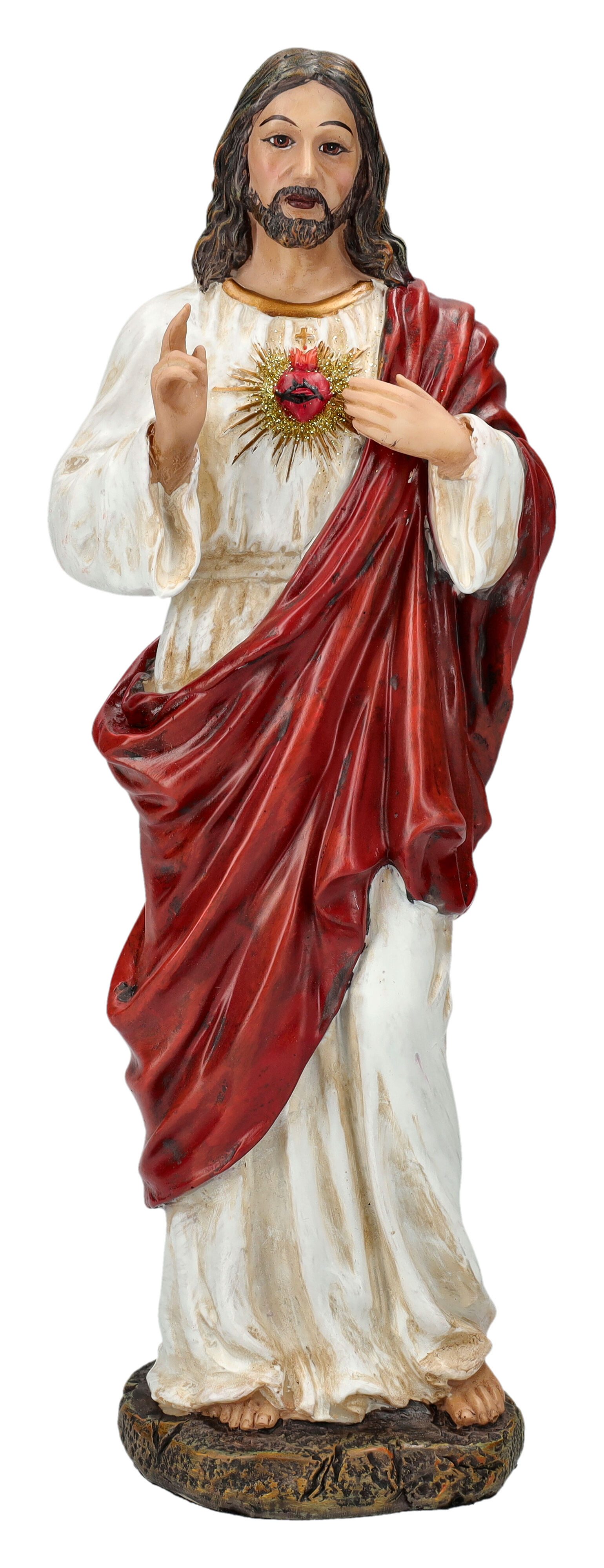 Figuren Shop GmbH Dekofigur Heiligenfigur - Gesegnetes Herz Jesu - Kirche Dekofigur christliche De