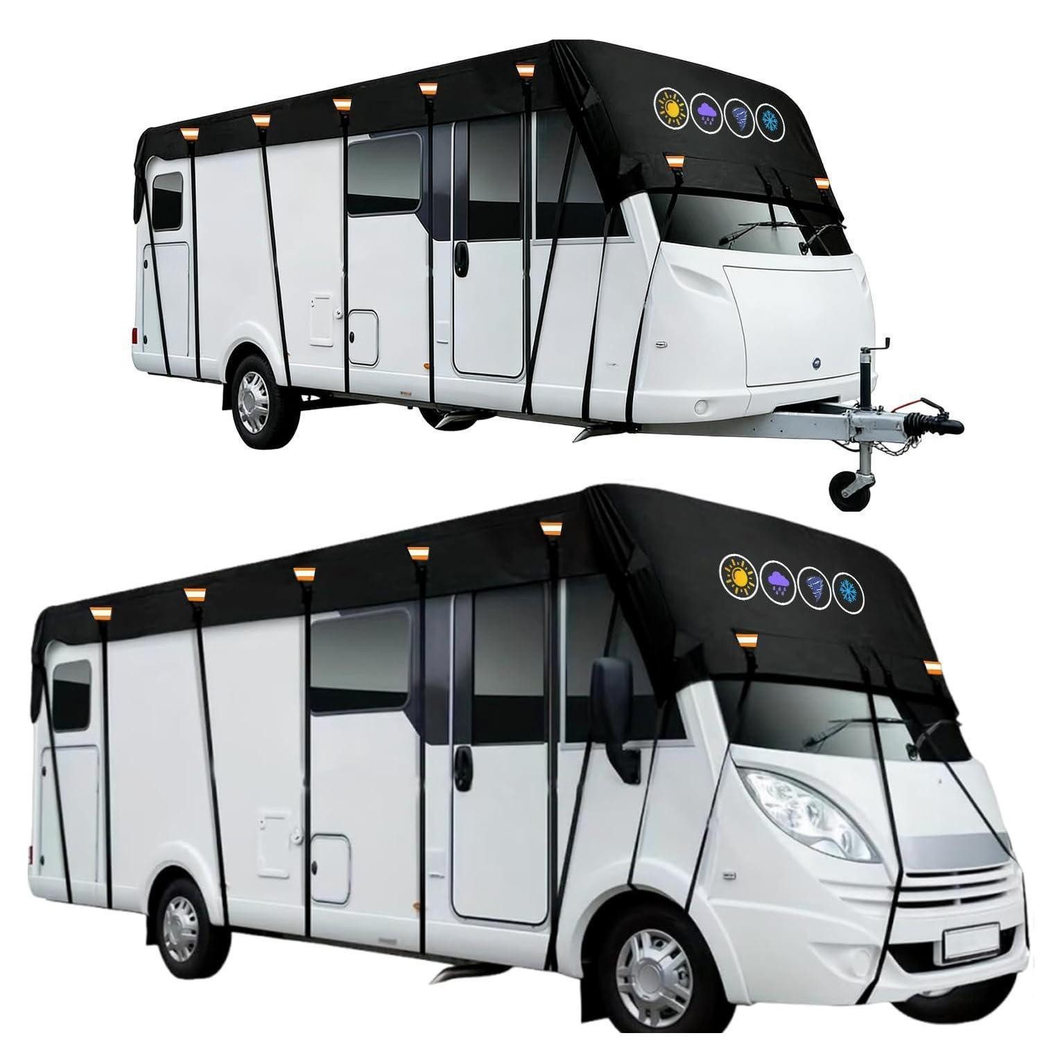 Wohnwagenschutzhülle Wohnmobil Abdeckung 600D 6,5x3m wasserdicht windfest reflektierend