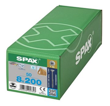 SPAX Spanplattenschraube Edelstahlschraube, (Edelstahl A2, 50 St), 8x200 mm