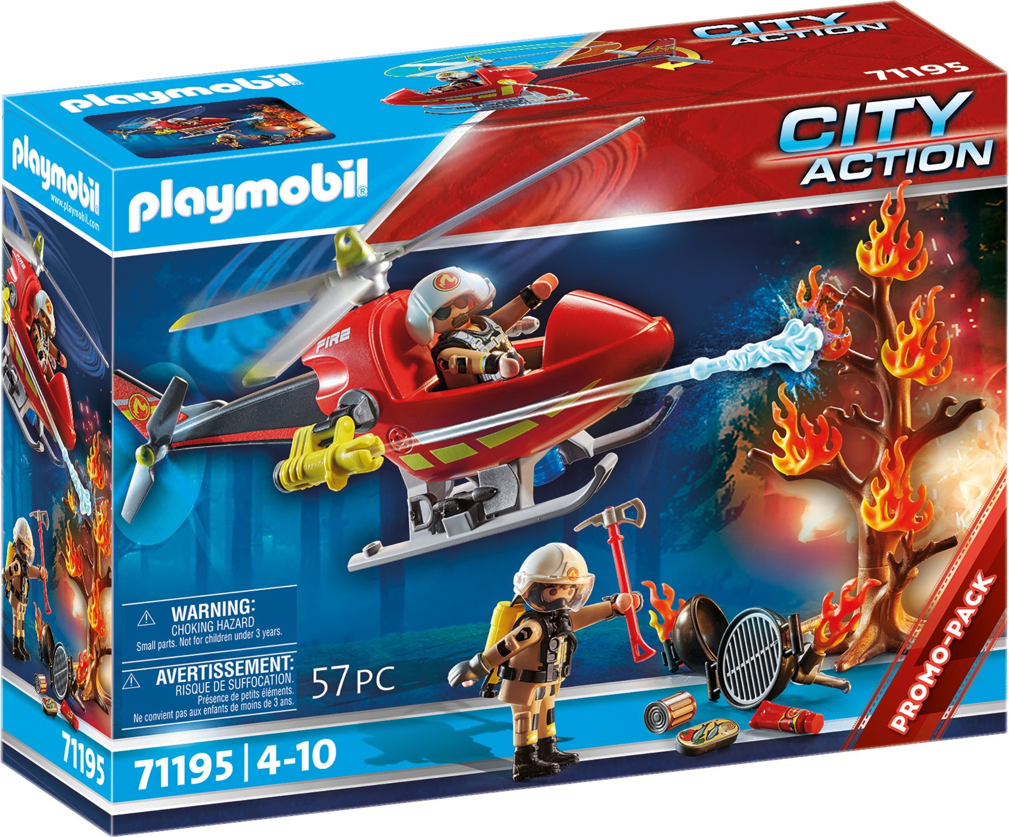Playmobil® Konstruktions-Spielset Feuerwehr-Hubschrauber (71195), City  Action, (57 St), Made in Germany, Altersangabe: von 4 Jahren bis 10 Jahren