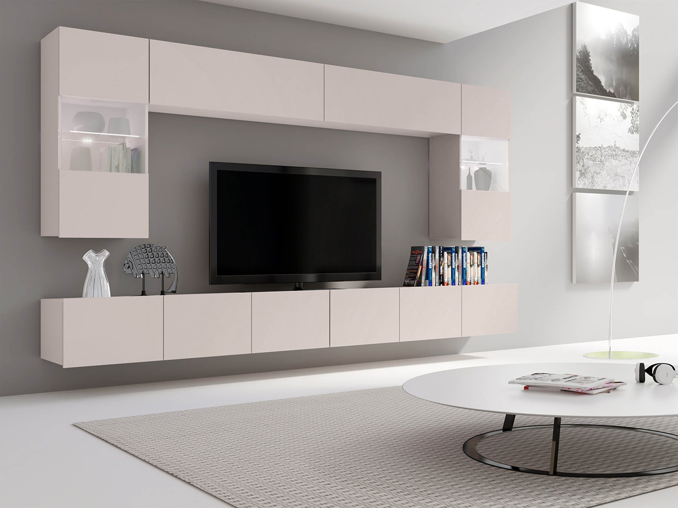 MIRJAN24 Wohnwand Calabrini I, (6er-Set, 2x TV-Lowboard, 2x Wandregal, 2x H günstig online kaufen