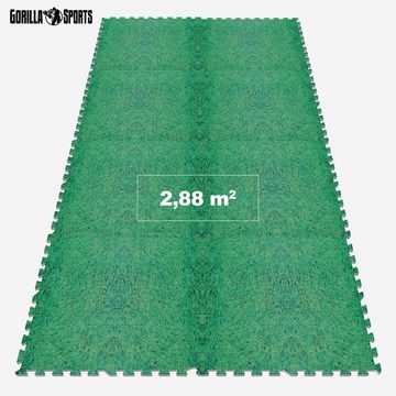 GORILLA SPORTS Bodenschutzmatte 8 Unterlegmatte, 60x60x1,2cm - Trainingsmatte, Fitnessmatte, Turnmatte