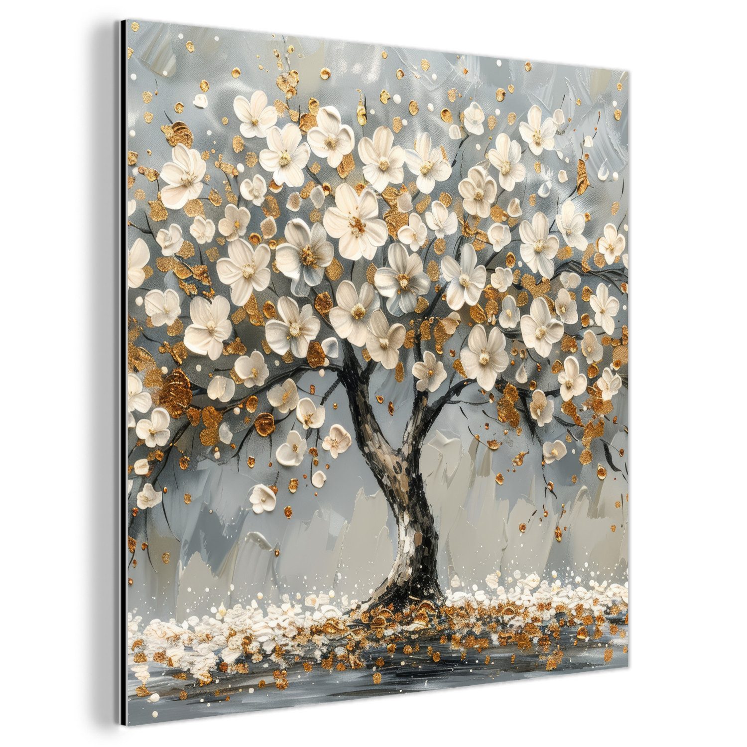 MuchoWow Metallbild Baum - Gold - günstig online kaufen