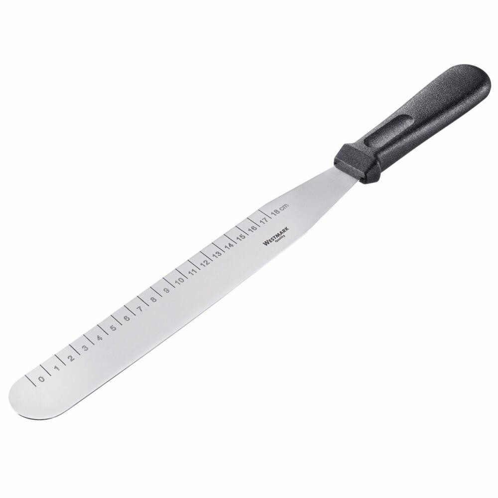 WESTMARK Streichpalette gerade, mit Maßangaben in cm, Länge: 38,7 cm, rostfrei, spülmaschinengeeignet, BPA-frei