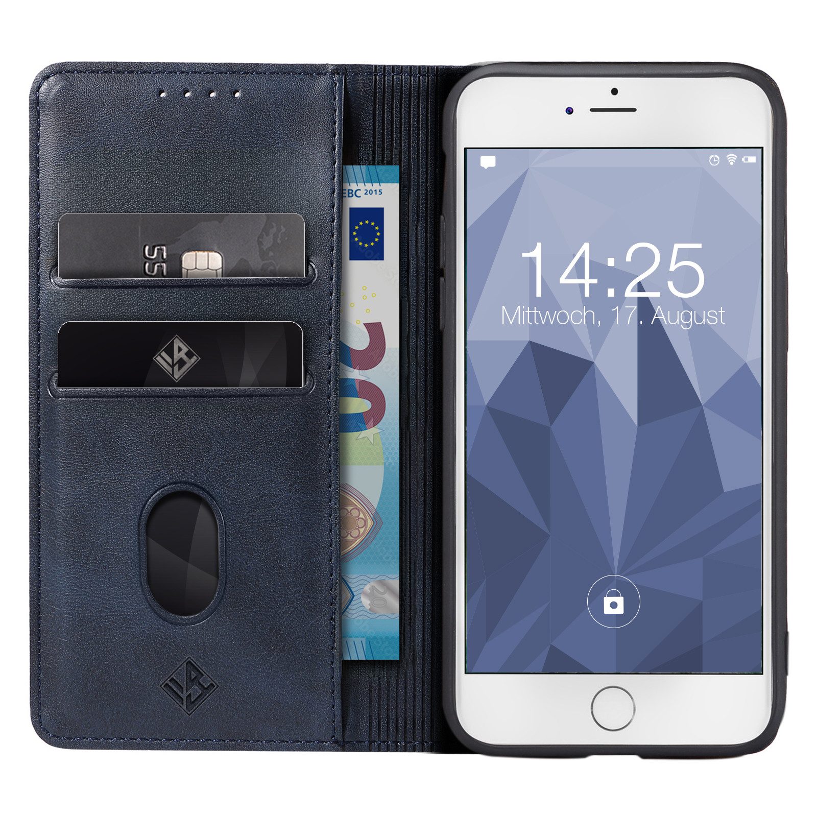 Tec-Expert Handyhülle Tasche Hülle für Apple iPhone 7 / Apple iPhone 8 4.7 Zoll, 4.7", Cover Klapphülle Case mit Kartenfach Fliphülle aufstellbar