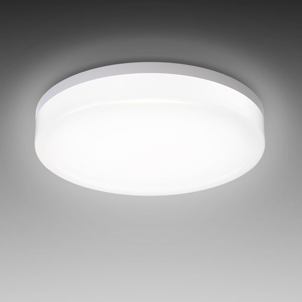 LED Badezimmerlampe fest BKL1171, Bad Deckenlampe LED Deckenleuchte integriert, Neutralweiß, Badleuchte spritzwassergeschützt IP54 - 13W Ø22cm 4.000K B.K.Licht