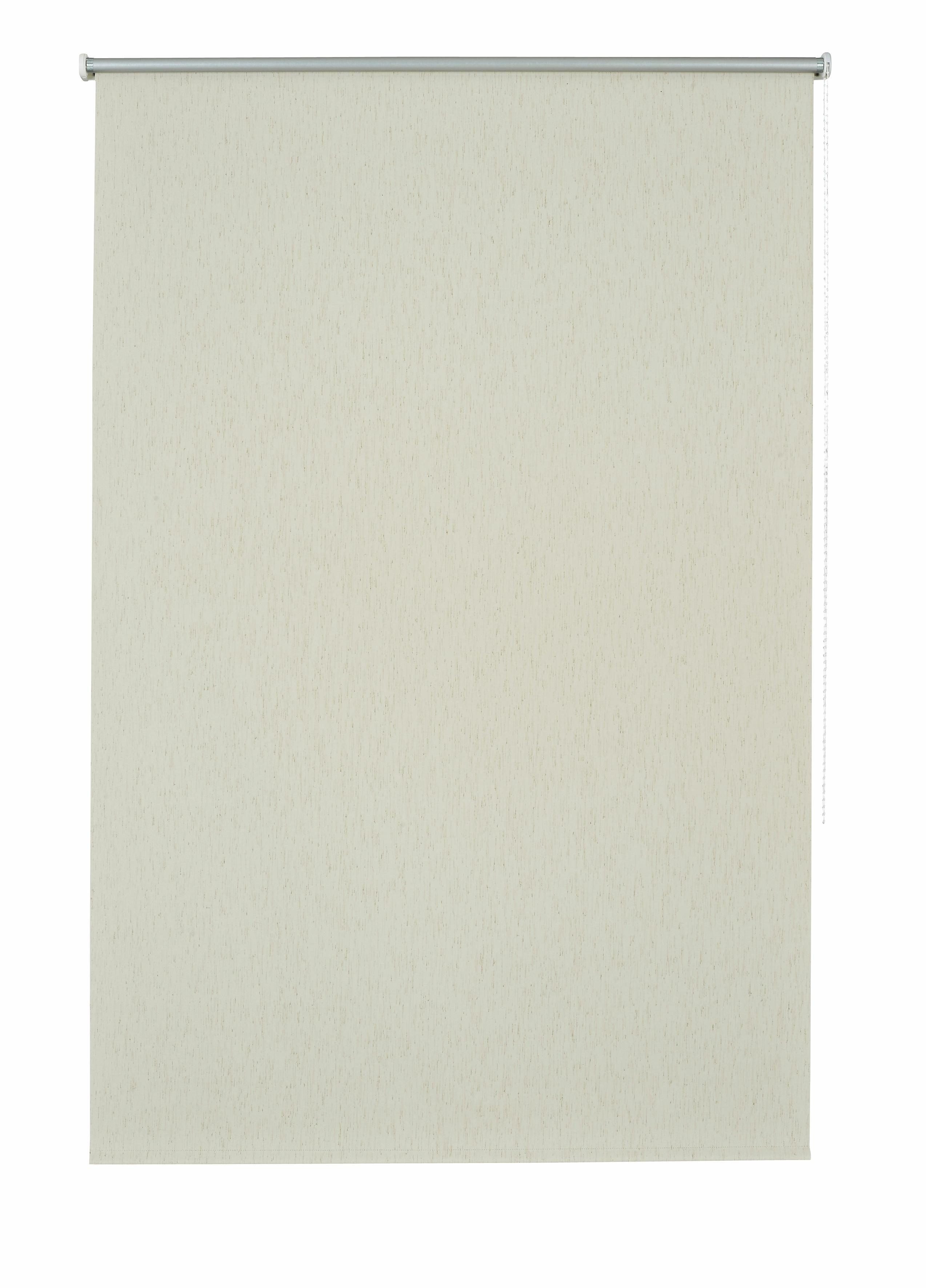 Seitenzugrollo Amelie, mit Bohren, verdunkelnd, silberfarben/beige 1 verschraubt, Stück Good Life