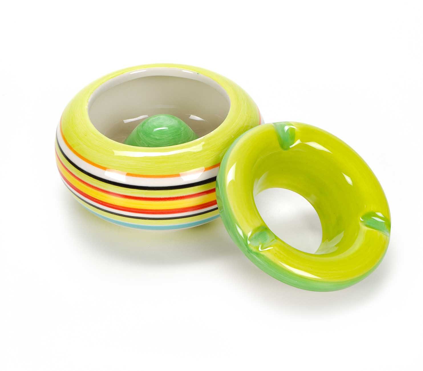 Bubble-Store Aschenbecher Aschenbecher, bunter Keramik Sturmaschenbecher, Ascher mit abnehmbarem Deckel