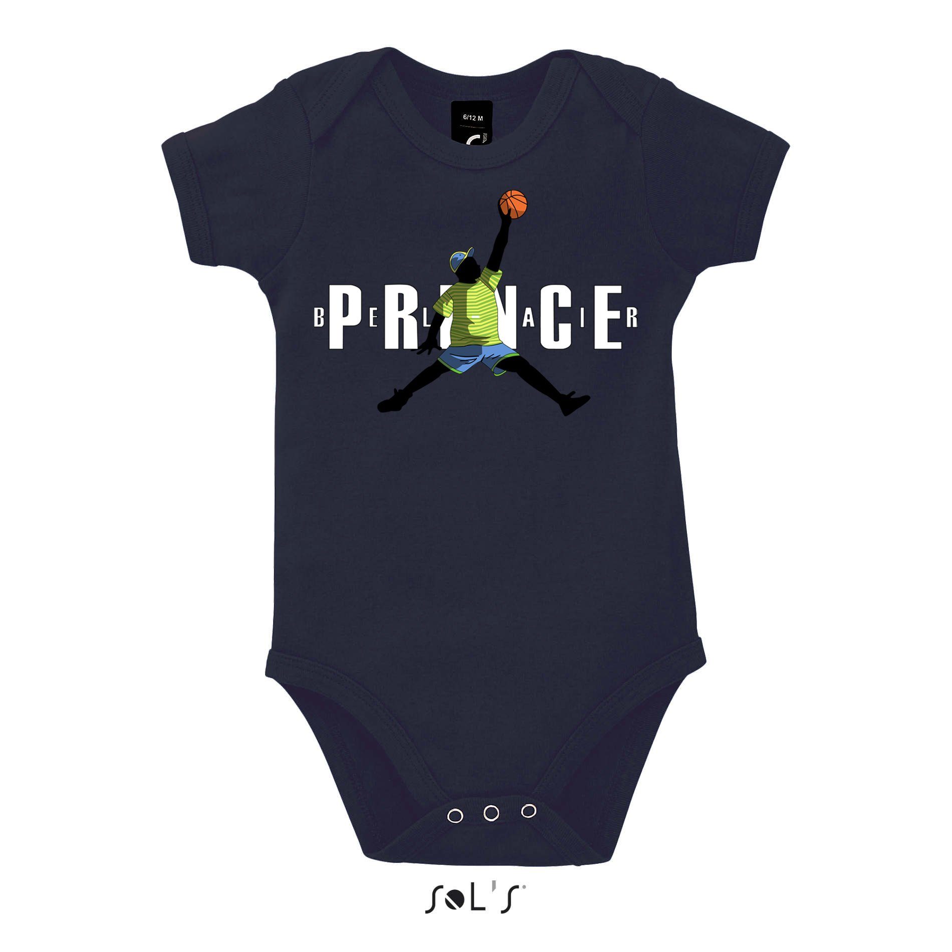 Air & Brownie Navyblau Kinder Strampler Fresh mit Blondie Basketball Druckknopf Prince Bel Baby