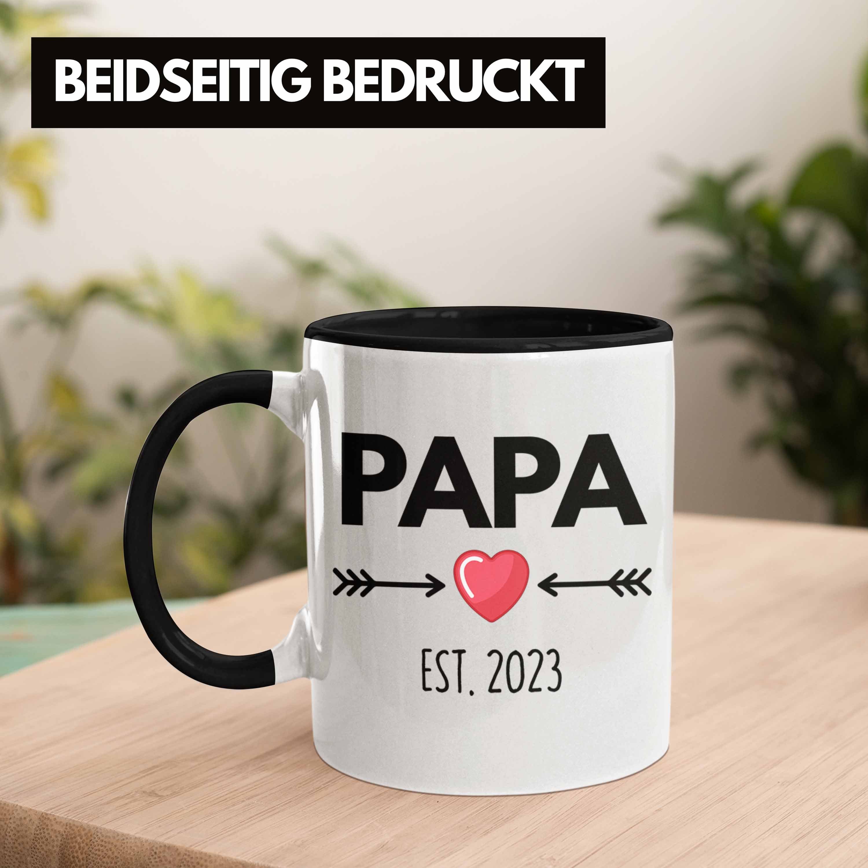 2023 Du Wirst Schwangerschaft Papa Trendation Schwarz Papa Trendation Geschenk - Tasse