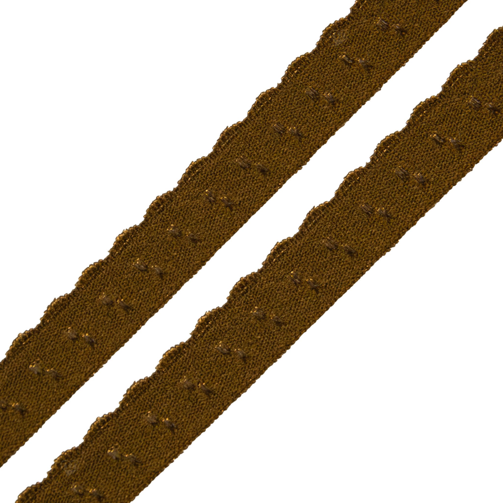 maDDma Spitzenband Wäschegummi Faltgummi Ziergummi 10mm Faltgummi ab 1m Einfassband, braun