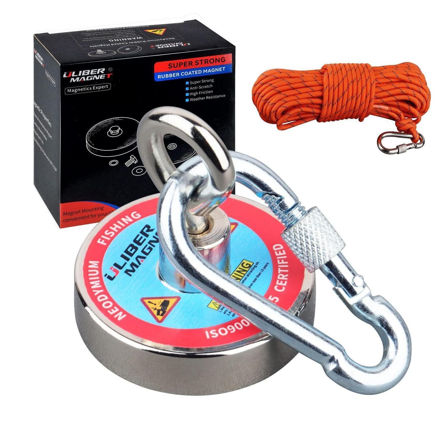 LuxusKollektion Magnet Neodym Zylinder-Magnet 100kg mit Seil (1-St)