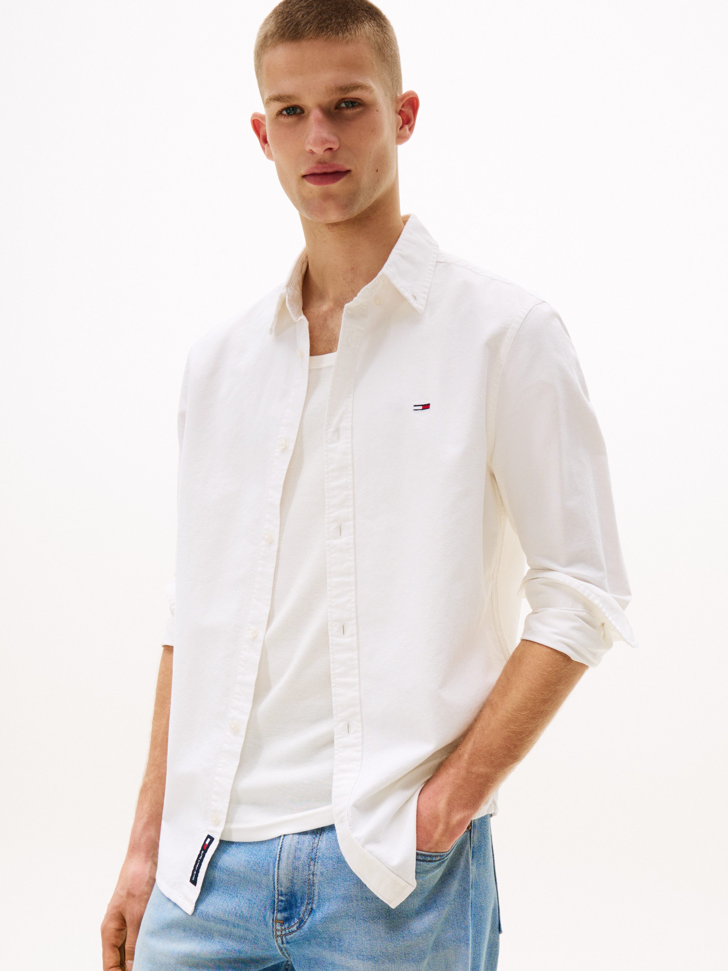 Tommy Jeans Langarmhemd TJM REG OXFORD SHIRT EXT Mit Rundhalsausschnitt günstig online kaufen