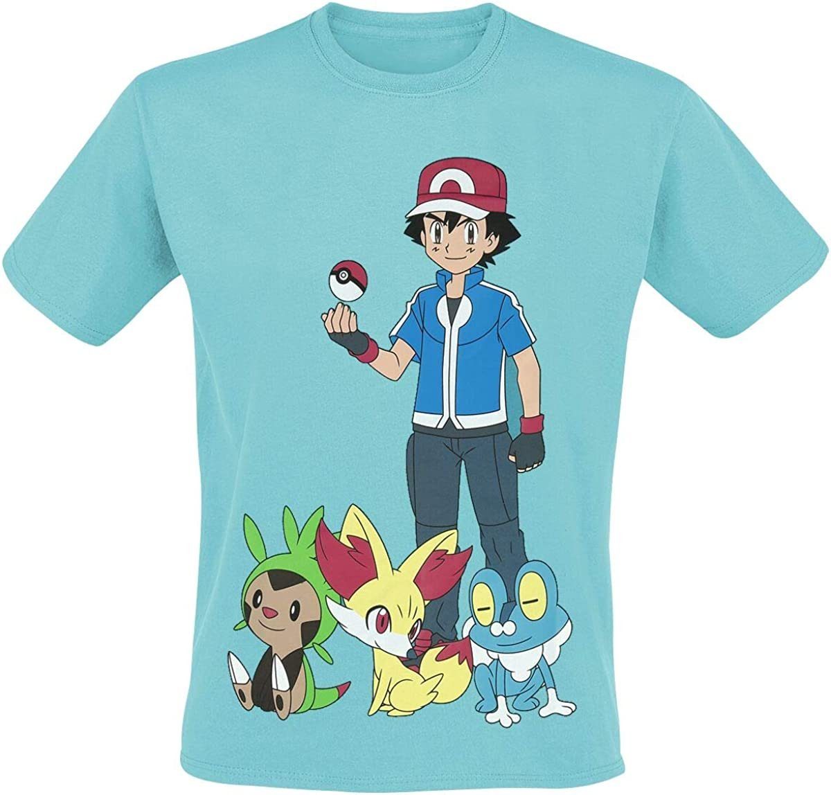 POKÉMON Print-Shirt Pokemon T-Shirt türkis Herren + Jugendliche S M L XL