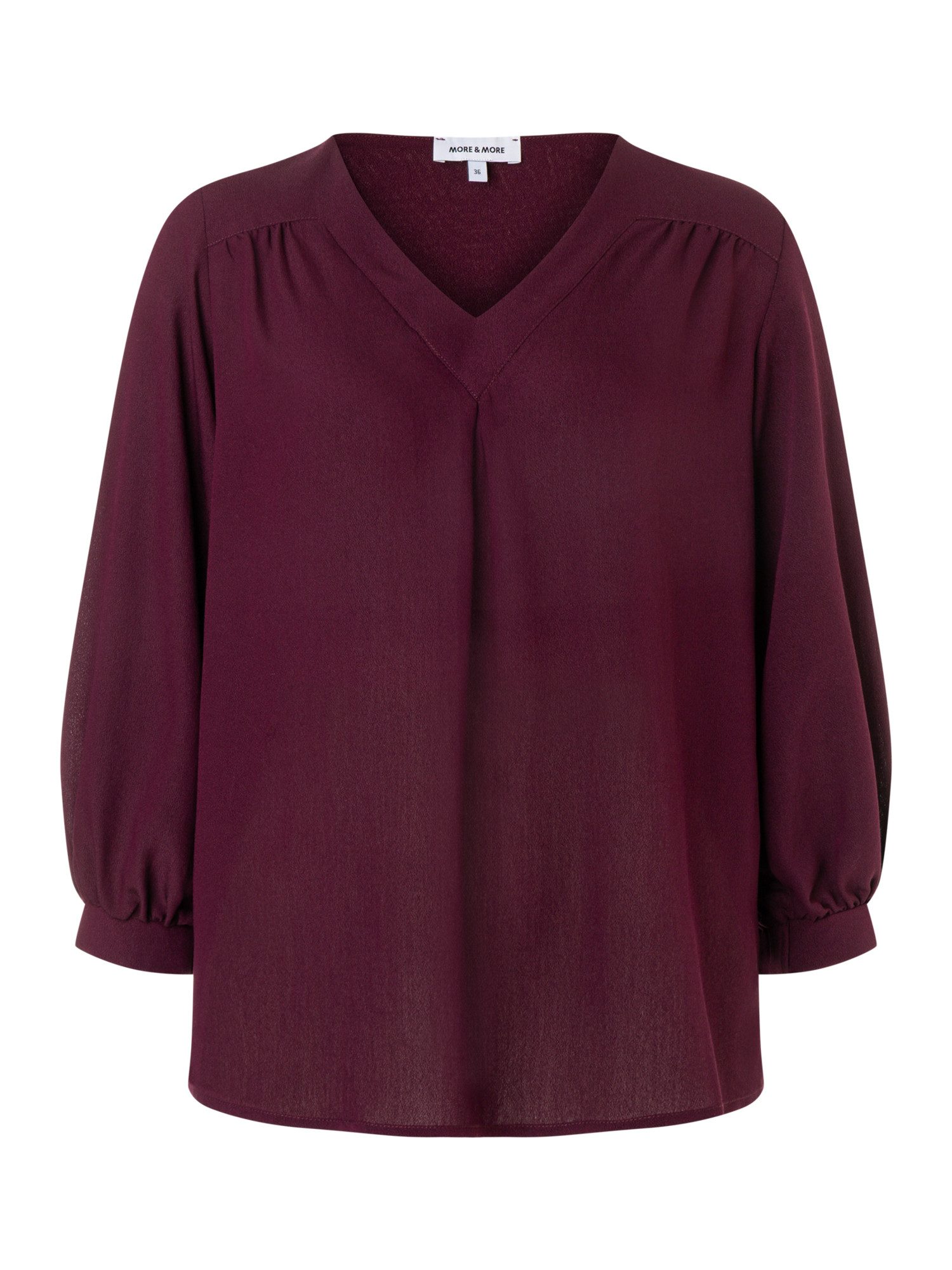 MORE&MORE Klassische Bluse elegante, fließende 3/4 Arm-Bluse