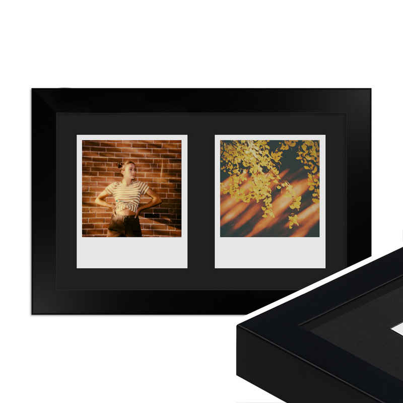 WANDStyle Bilderrahmen H960, für 2 Bilder, Modern im Polaroid Format, Schwarz