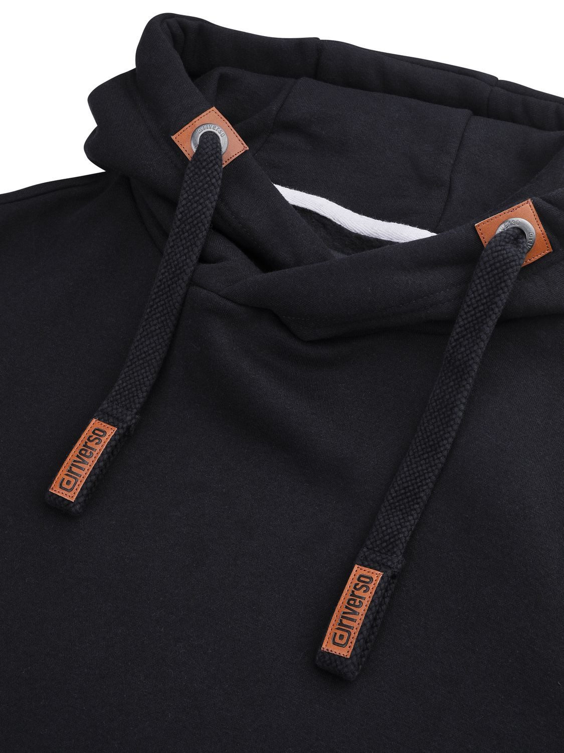 riverso Kapuzenpullover Herren Hoodie RIVNiklas Regular Fit Longsleeve Sweatshirt mit Cross-Over-Kragen und Kängurutasche – Bild 4 von 4