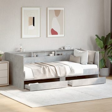 vidaXL Bett Tagesbett mit Schubladen Betongrau 75x190 cm Holzwerkstoff