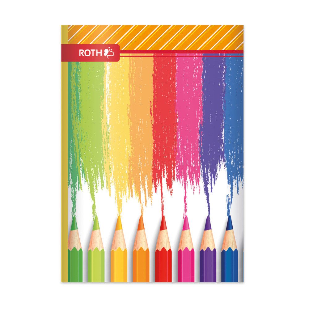 Roth Schulheft Roth Oktavheft Buntstifte liniert DIN A6 64 Seiten