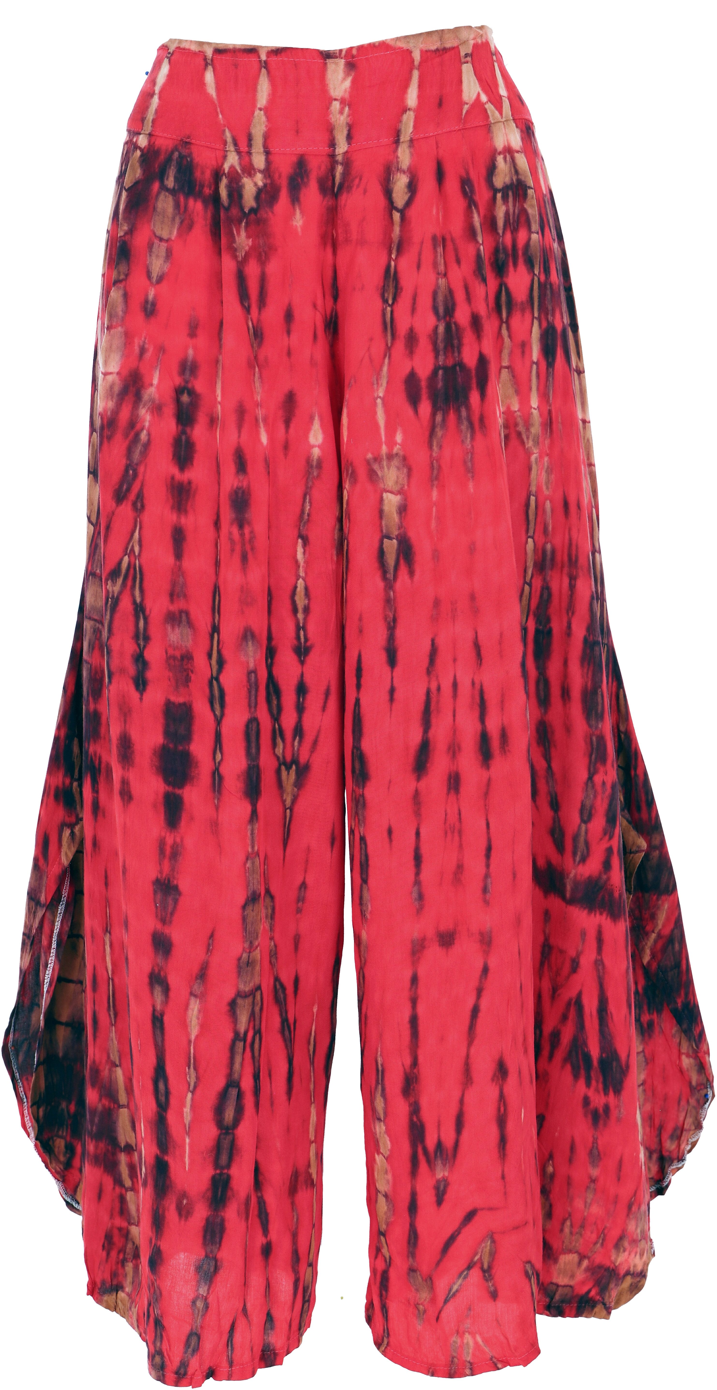 Relaxhose Boho Batik Hosenrock, weite Sommerhose - rot