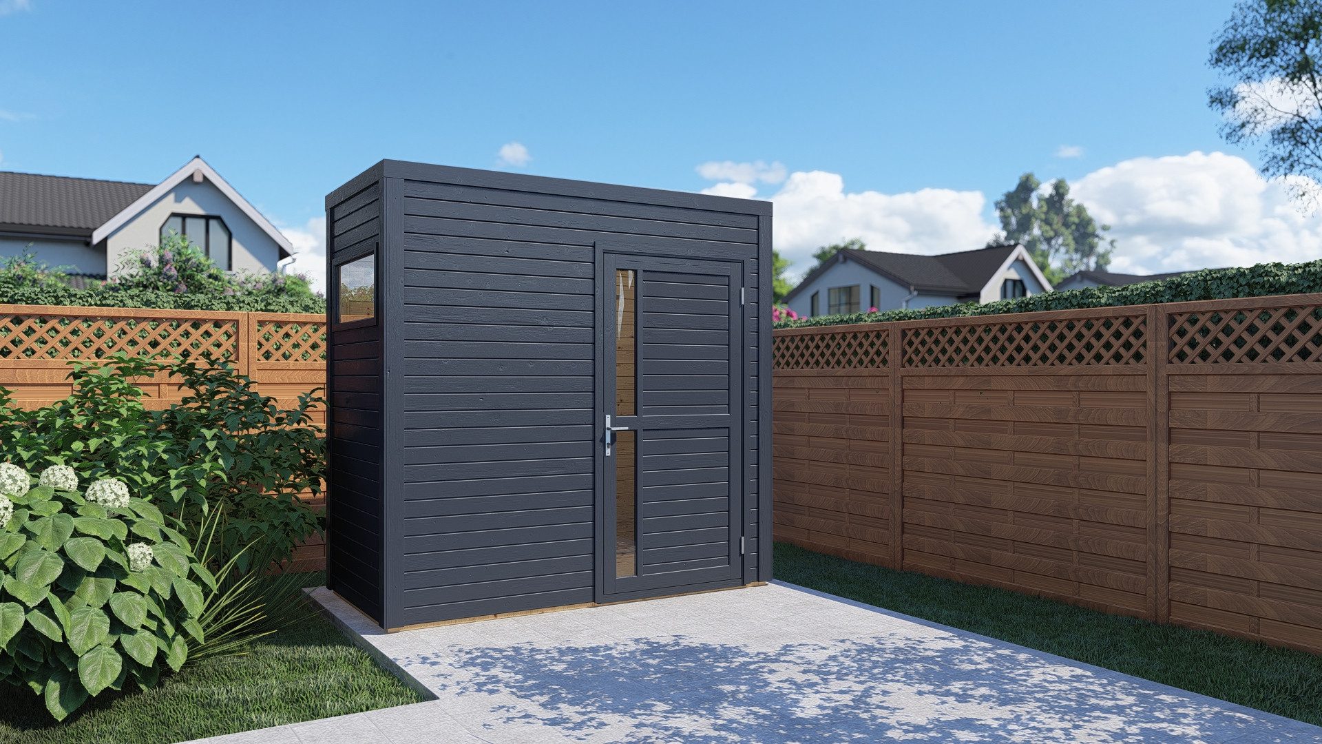 BERTILO Gartenhaus Cubus 1 anthrazit, BxT: 234x121 cm