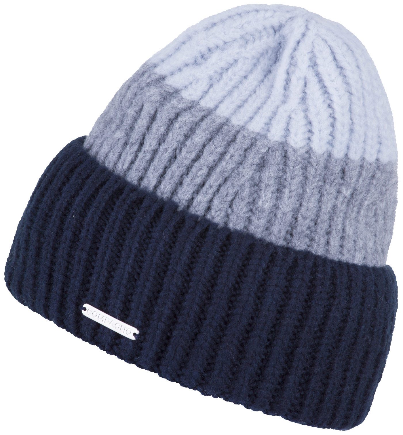 compagno Strickmütze (1-St) Klassische Beanie Wintermütze Strickmütze Damen mit breiter Krempe