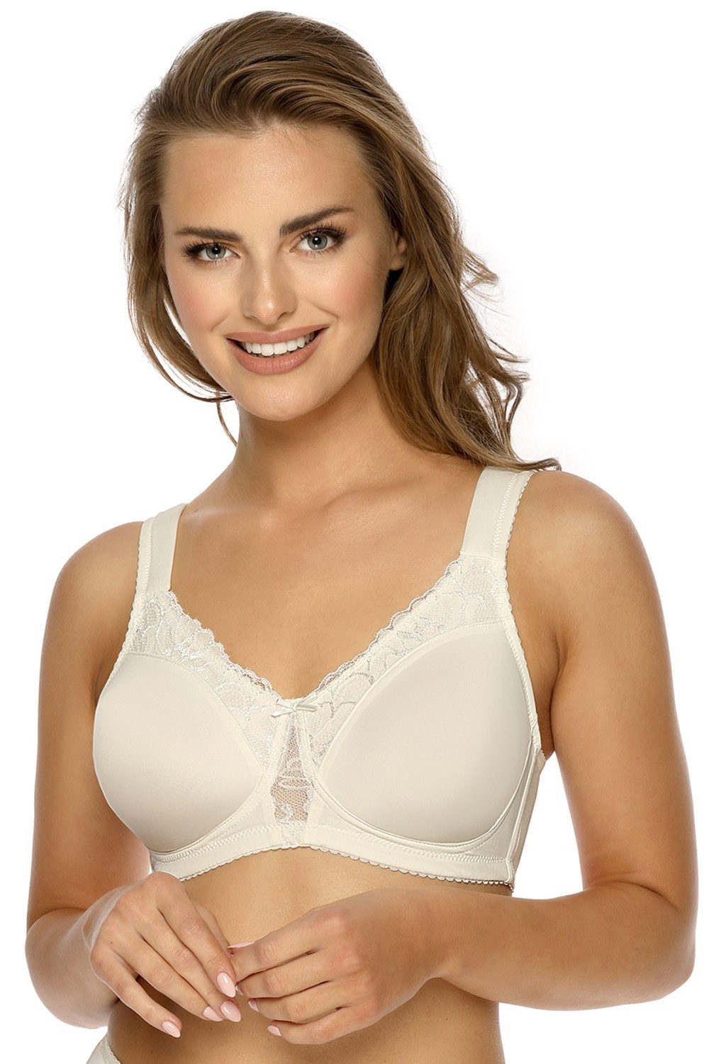 Viania Soft-BH 184460 (1-tlg) ohne Bügel Helga Komfortträger vorgeformte Cups Cream
