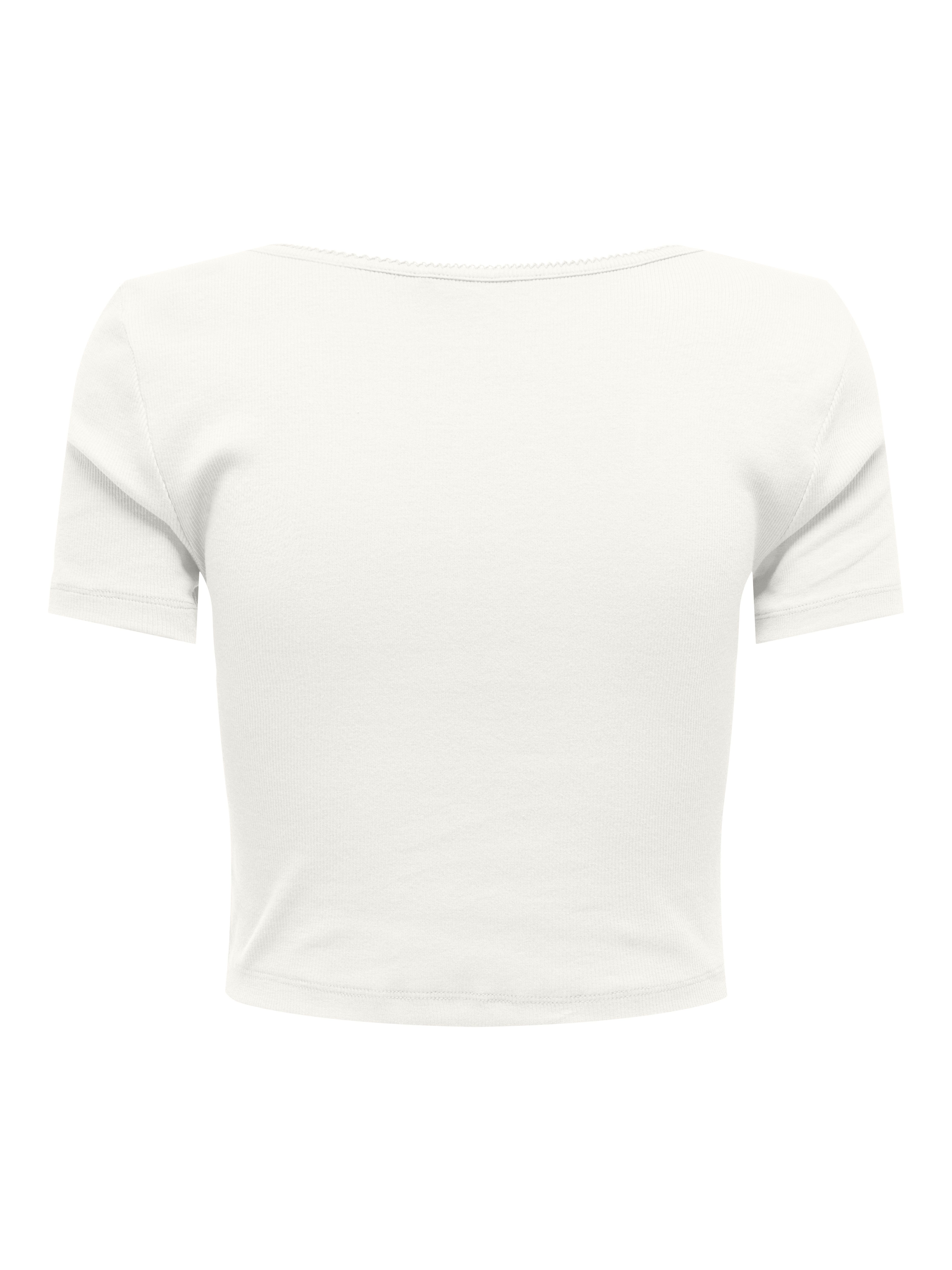 ONLY Kurzarmshirt ONLBETTY LIFE S/S SCALLOP V-NECK CC JRS mit Raffung am Au günstig online kaufen