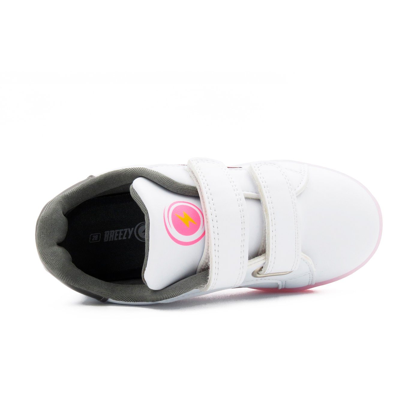 mit LED Sneaker LED LIGHT Leuchtsohle, BREEZY Sneaker Breezy atmungsaktive 2196110 Material, Klettverschluss
