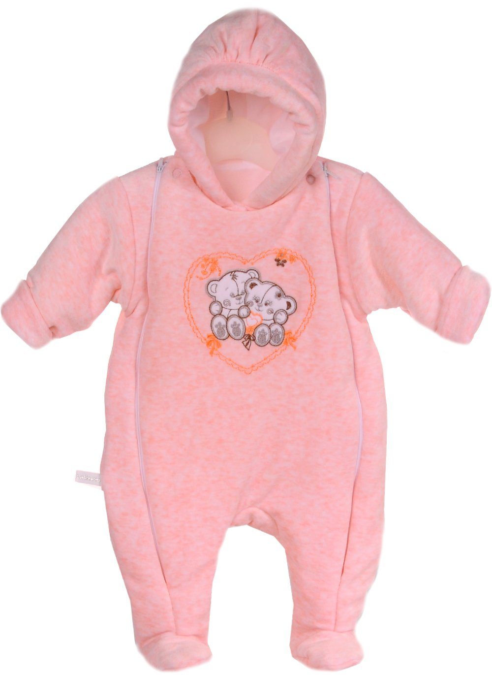 La Bortini Schneeoverall Baby Wagenanzug mit Bären Nickioverall Overall Schneeanzug kuschelig weich, 44 50 56 62 68 74
