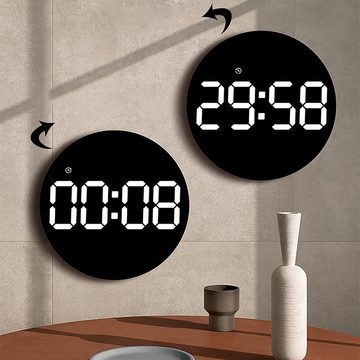 yozhiqu Wanduhr 10" digitale elektronische Uhr Kalender große Anzeige LED-Wanduhr (Einfache Wohnzimmerdekoration, farbenfrohe und intelligente LED-Uhr)