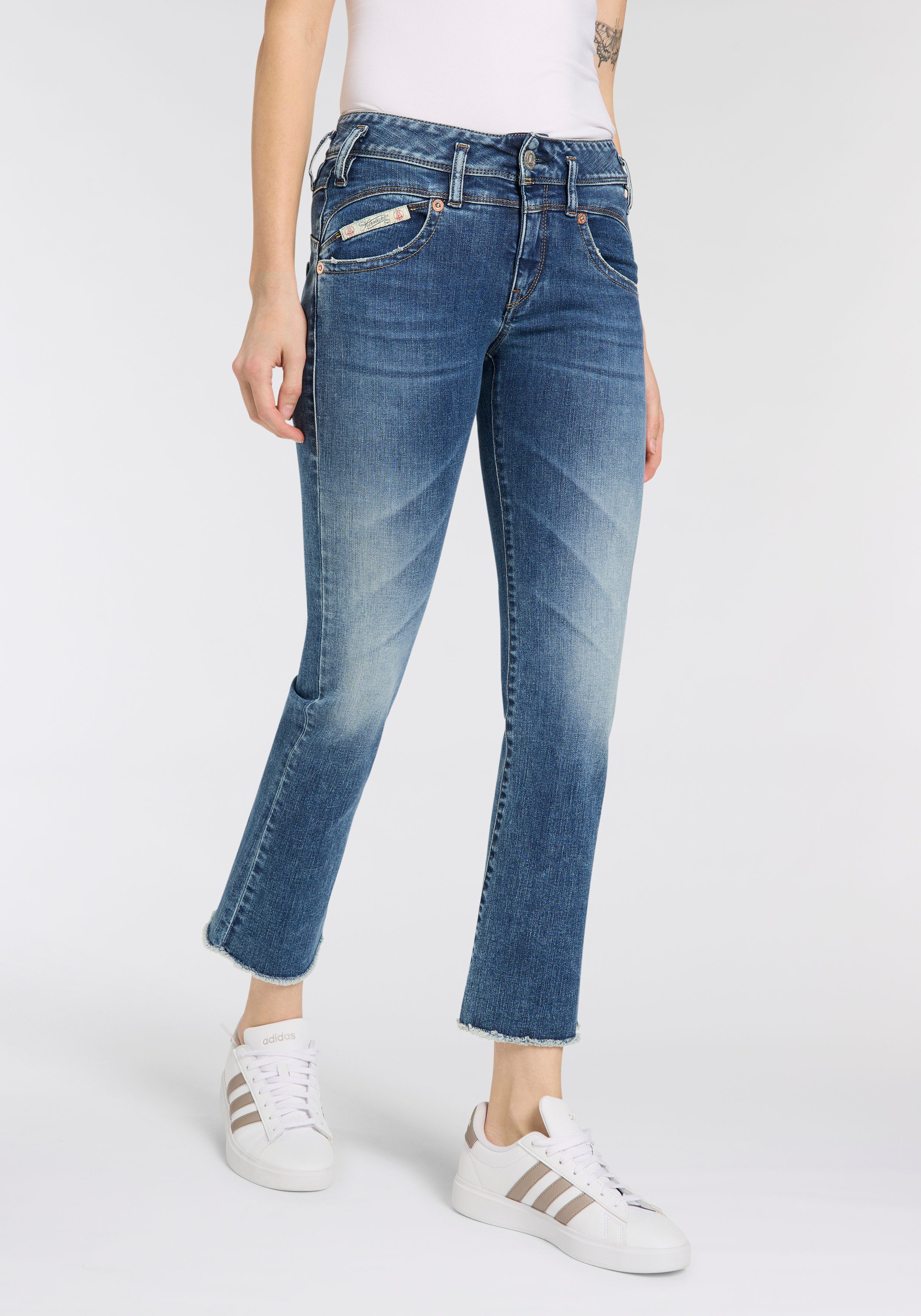 Herrlicher Bootcut-Jeans Pearl Boot Cropped Denim mit offenem Saum günstig online kaufen