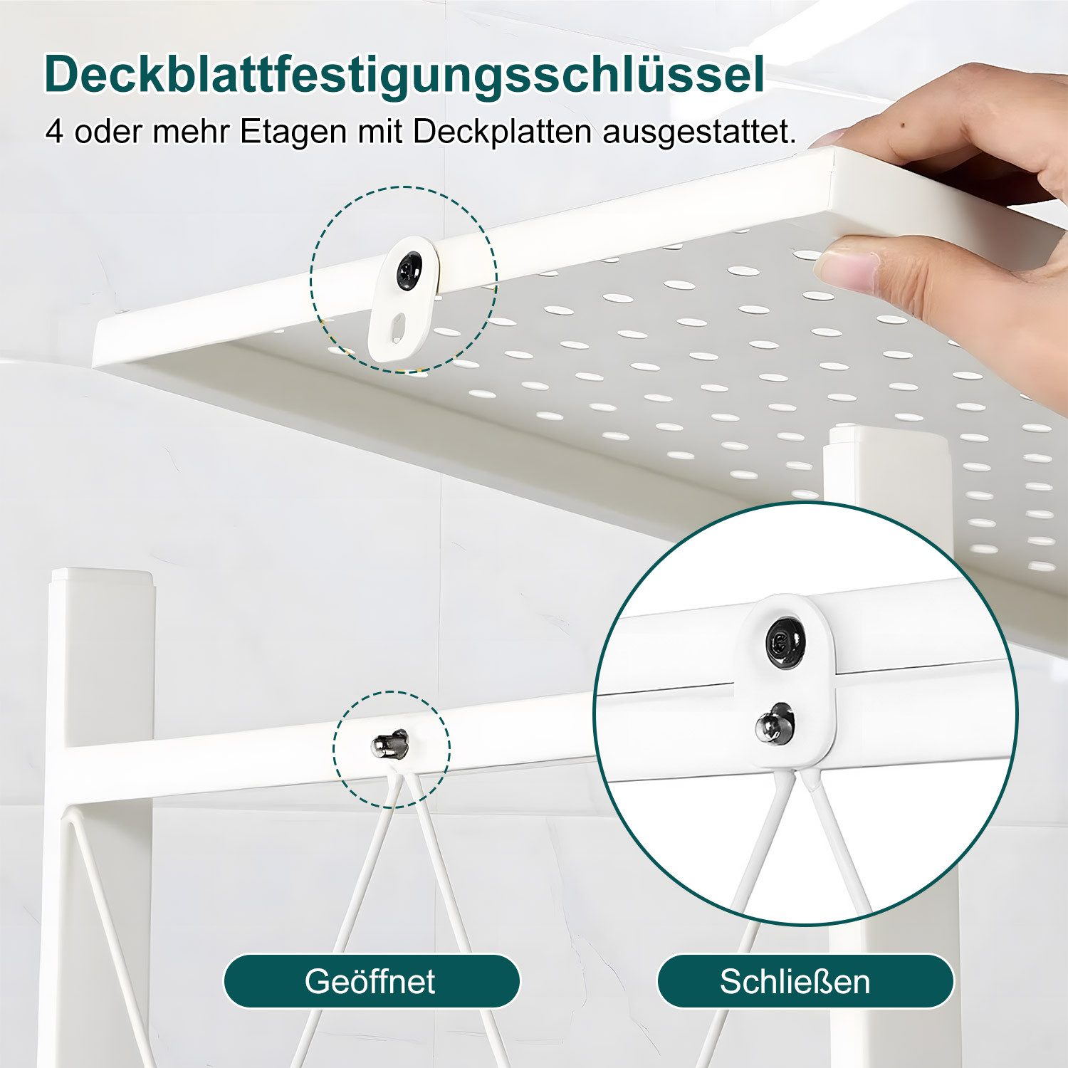FOXSPORT Standregal mit Rollen, 1er-Packung, Komplett-Set, Traglast von 20 kg pro Ebene, mit 5 Ablagen, Schwerlastregal, Küchenregal, 72x37x163cm