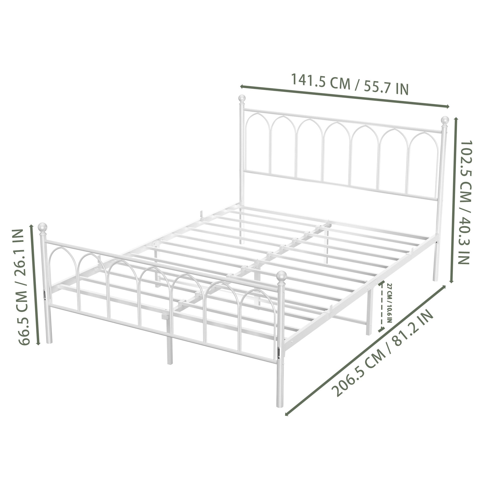 STILVORA Metallbett Metallbett 140x200 Bettgestell mit günstig online kaufen