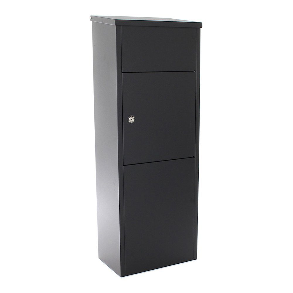 Profirst Paketbriefkasten Mail PM 1100 Stand Paketbriefkasten (Schwarz), max. Paketgröße: 310 x 290 x 155 mm, Sicheres Schloss, Wetterfest