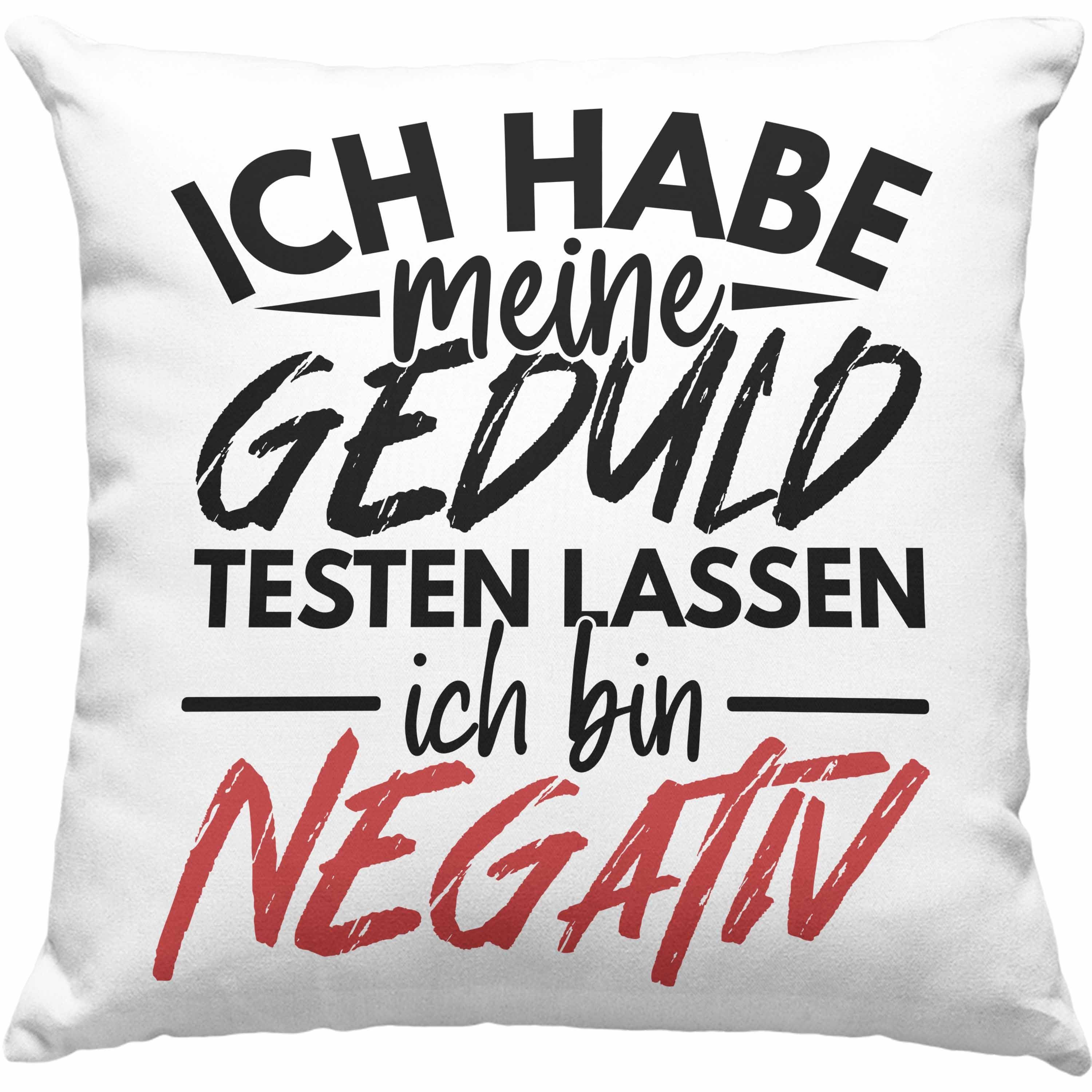 Trendation Dekokissen Trendation - Ich Habe Meine Geduld Testen Lassen Lustige Kissen Geschenk Witziger Spruch Kollege Kollegin Geschenkidee Dekokissen mit Füllung 40x40 Blau