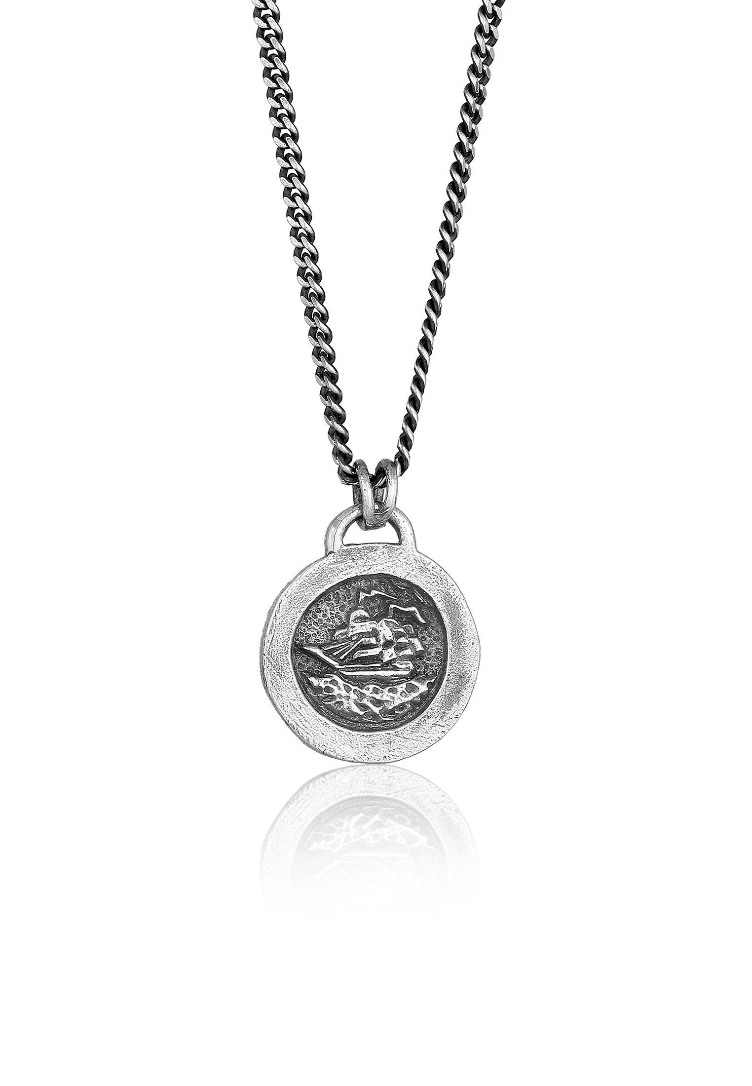 Silberkette Münze - Fair Wind Maritim 925 Silber