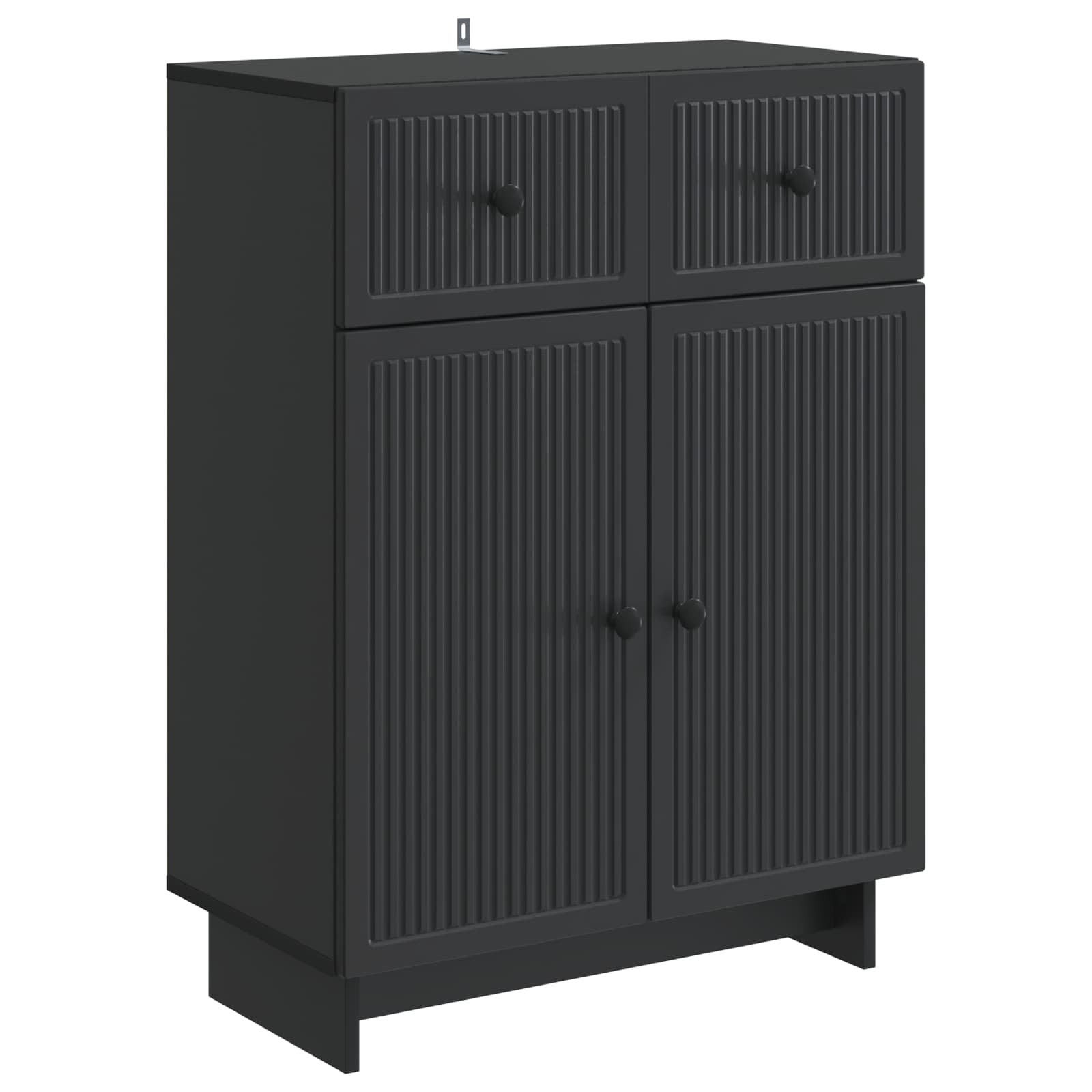 vidaXL Sideboard Sideboard Schwarz 66 x 34,5 x 90 cm Holzwerkstoff (1 St)