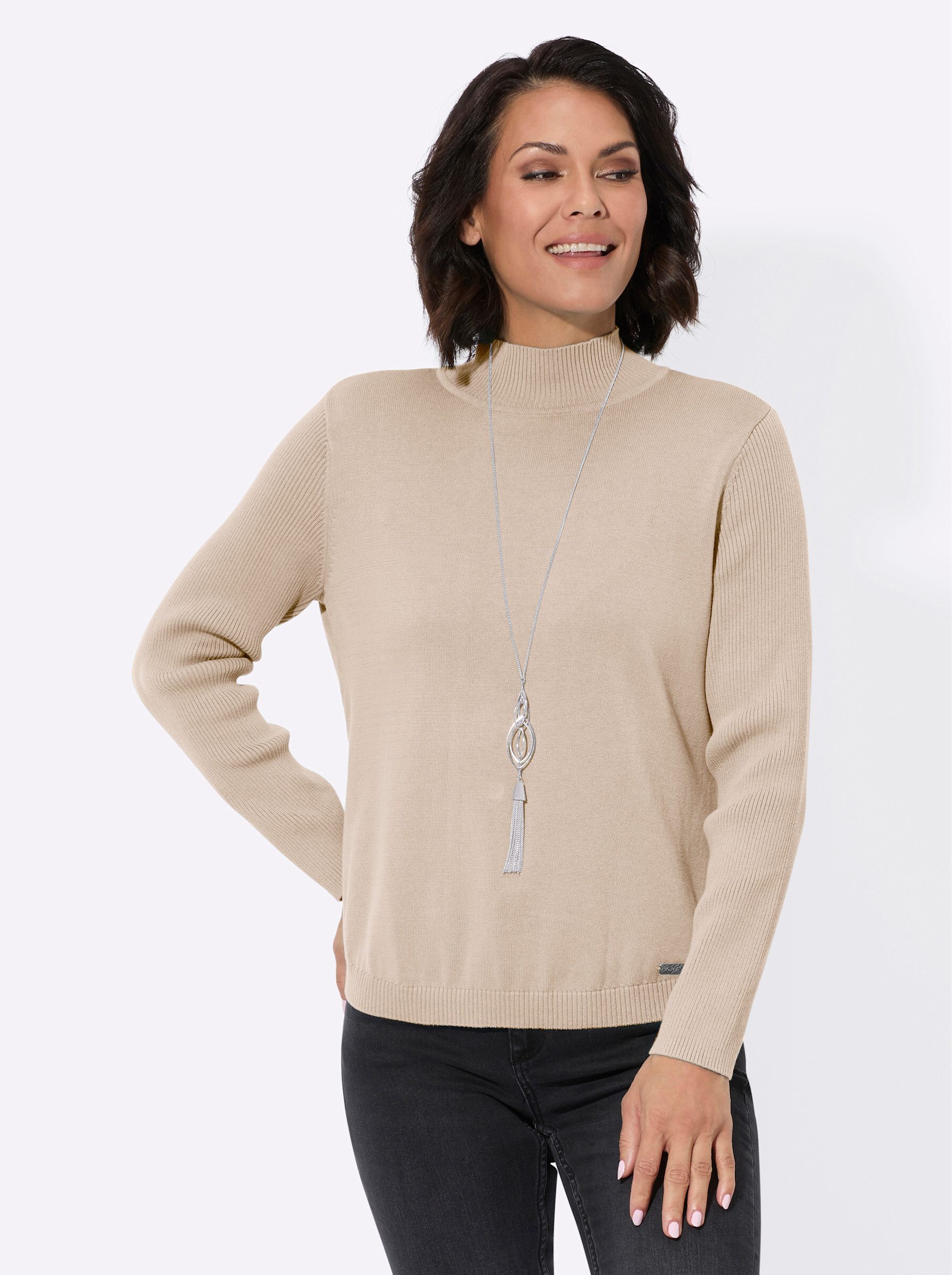 Strickpullover Stehkragenpullover