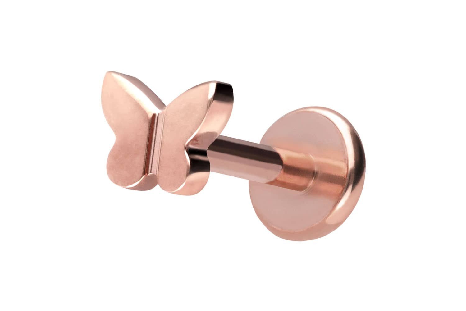 PIERCINGLINE Piercing-Set Titan Labret mit Push Fit SCHMETTERLING (Labrets, 1-tlg)