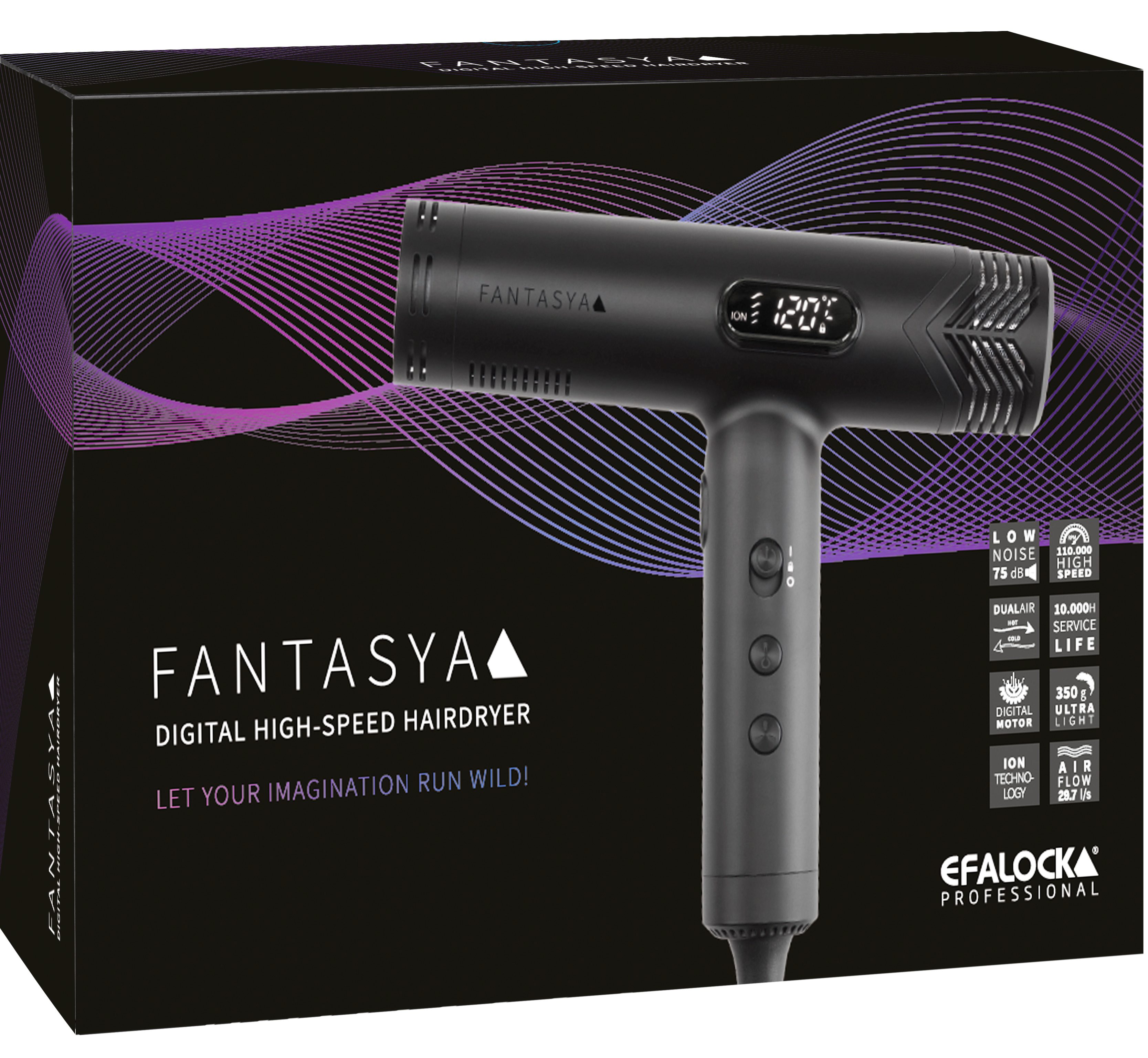 EFALOCK Professional Haartrockner Efalock Haartrockner, 2400 W, Set mit Haartrockner und Zubehör, Ionentechnologie, Kaltluftfunktion, Überhitzungsschutz – Bild 2 von 5