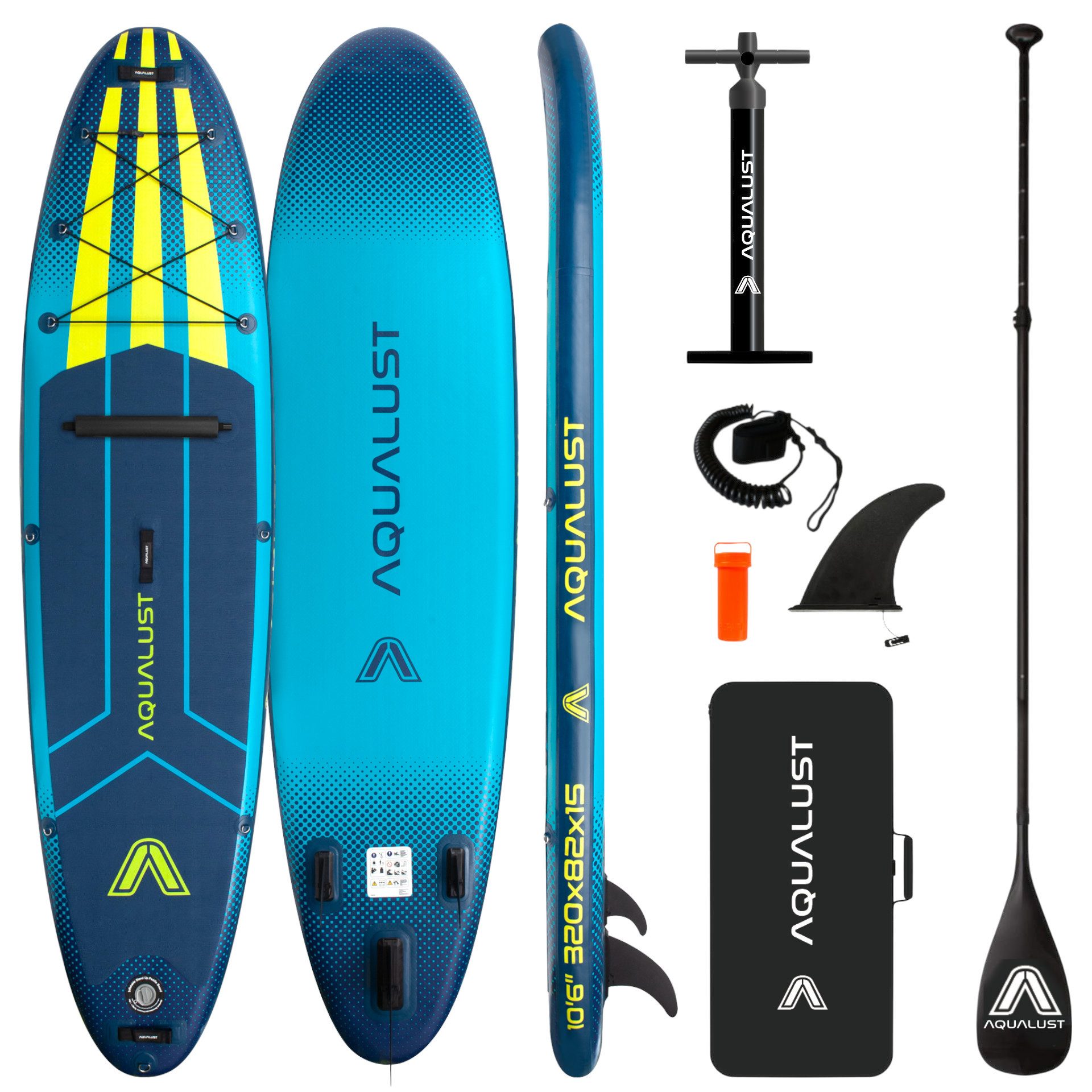 SUP-Board AQUALUST 10.6 iSUP Board Stand Up Paddle Surfboard aufblasbar