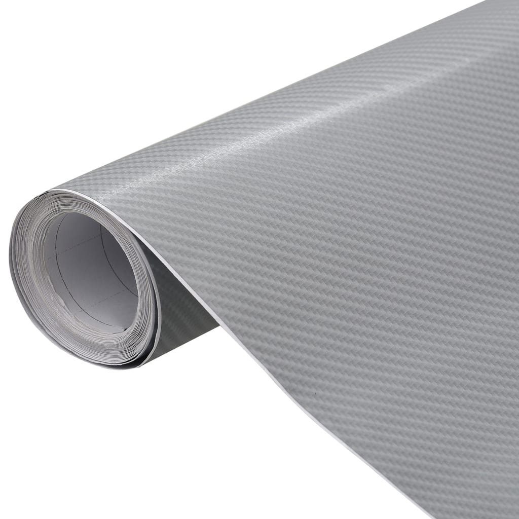 Aufkleber Autofolien 2 Stk. 4D Silber 100x150 cm+50x150 cm
