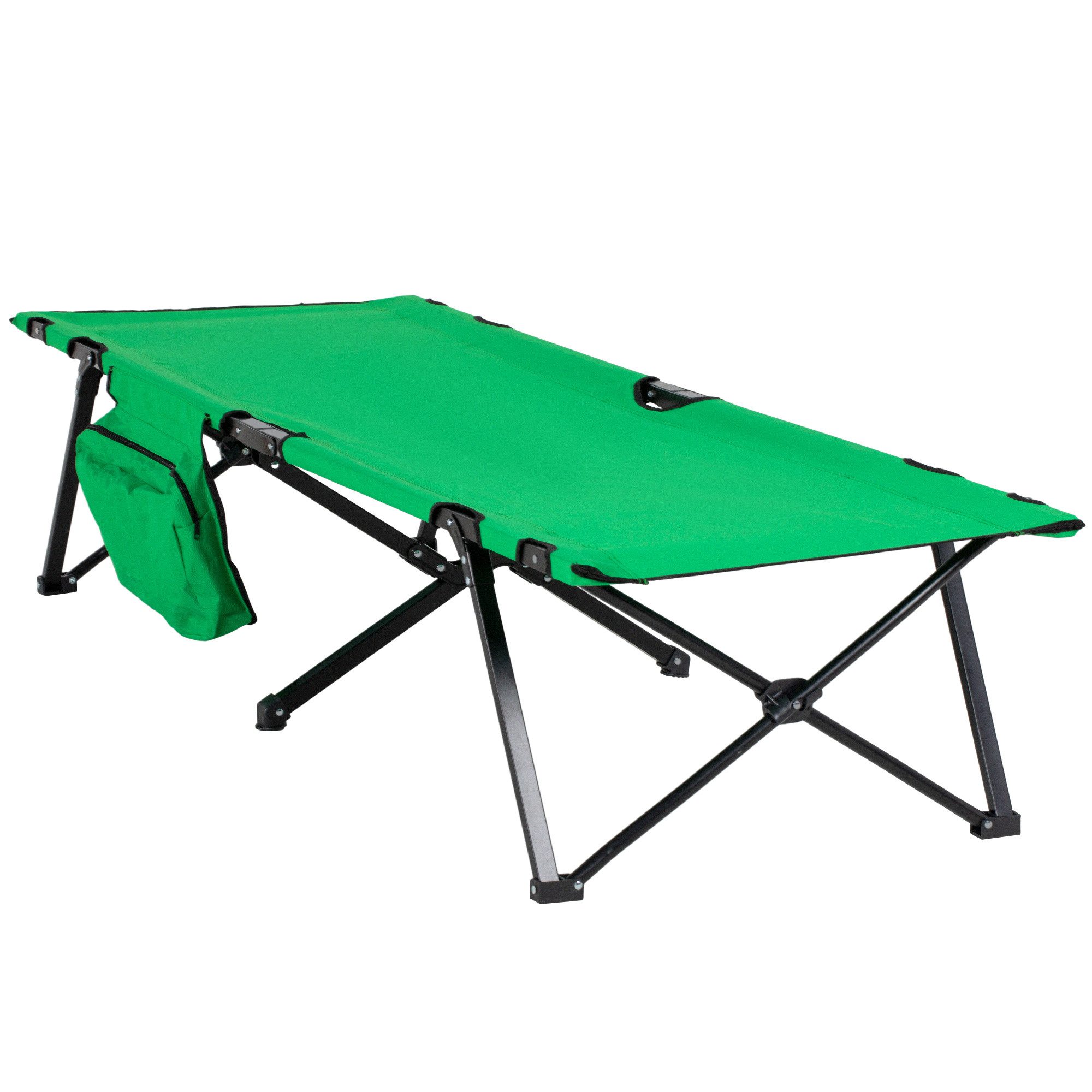 FELIXLEO Klappbett Campingbett klappbar 200x73x49cm belastbar 136kg Oxford Grün (1-St)
