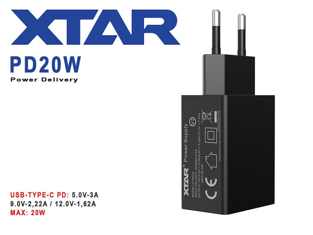 XTAR PD20W (Power Delivery) USB-C Netzteil mit Schnellladefunktion USB-Ladegerät (1-tlg)