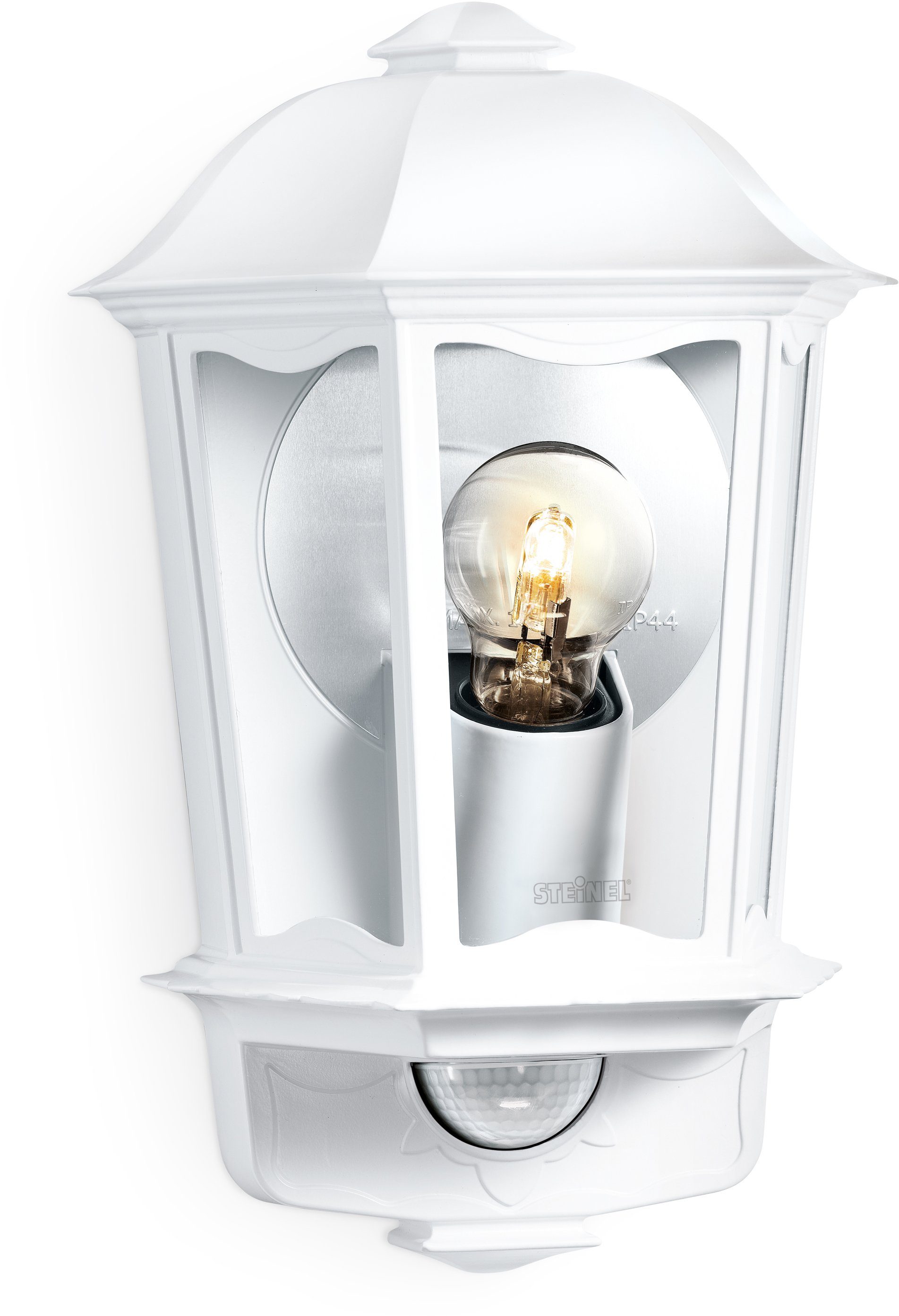 steinel Außen-Wandleuchte L 190, Bewegungsmelder, Leuchtdauer einstellbar, Nachtlichtfunktion, Softlichtstart, Tageslichtsensor, mehrere Helligkeitsstufen, Leuchtmittel wechselbar